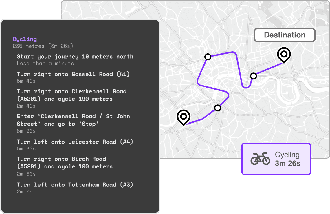 routing map with tranposrt modes