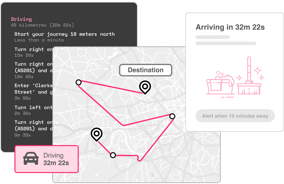 Routing app with live ETAs and prioritisation of routes