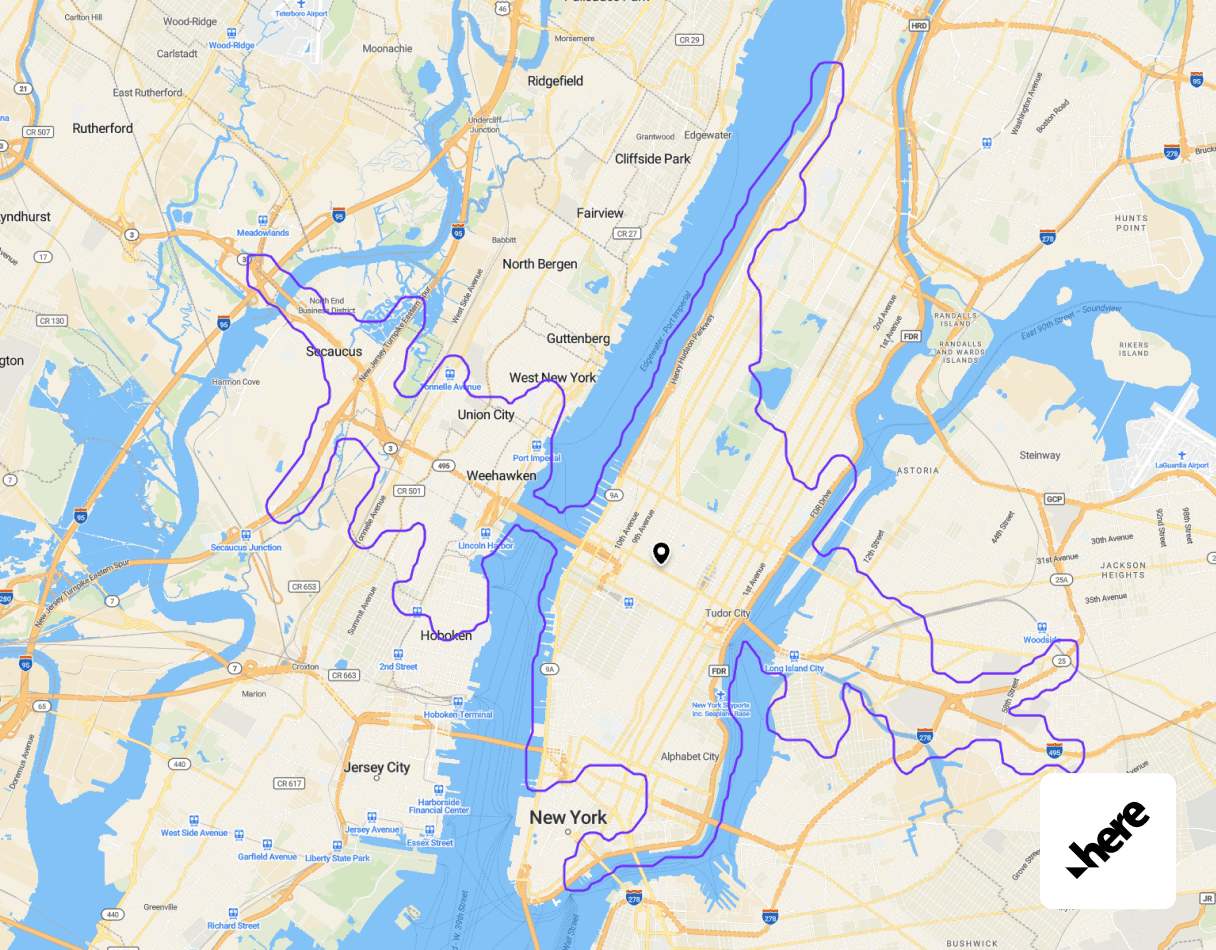 Here 4 hours isochrone