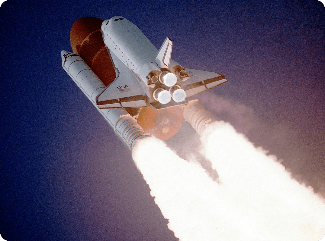 Image of rocket in space