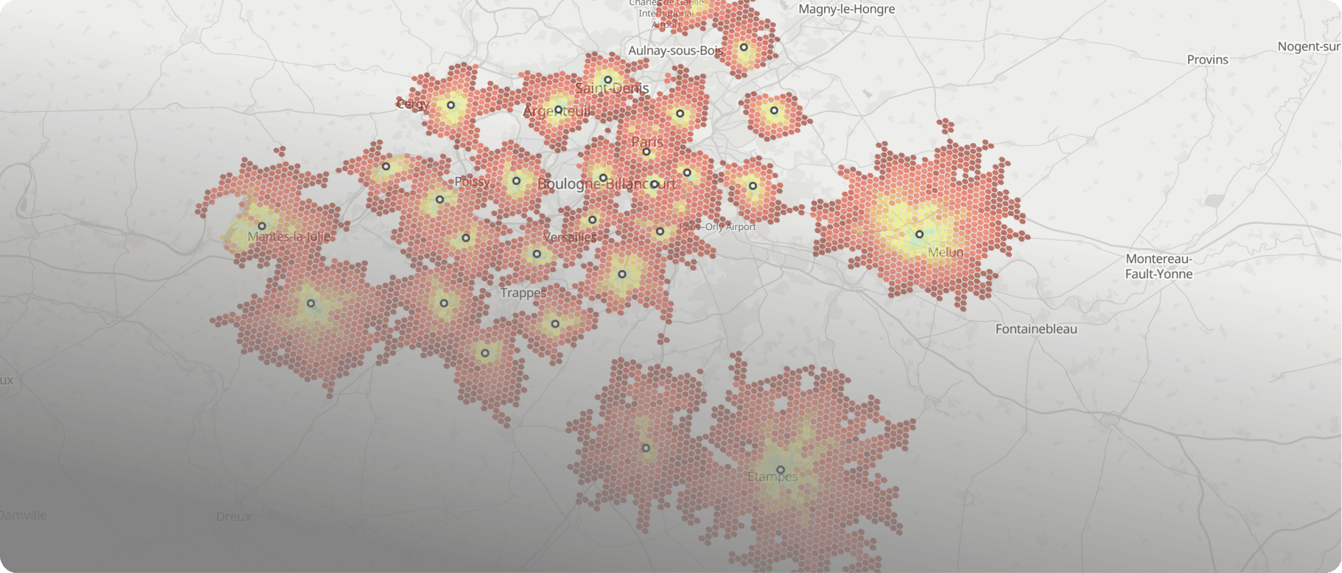Network Analysis H3 map — healthcare site accessibility