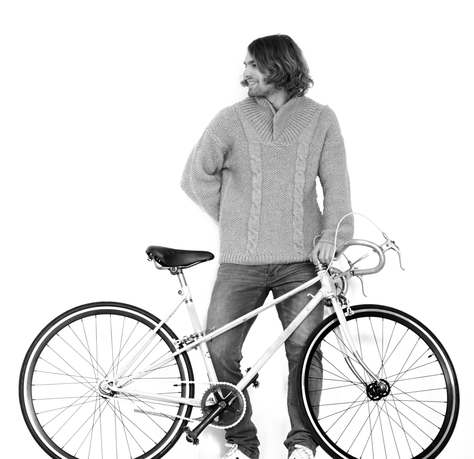 casual guy with a bike
